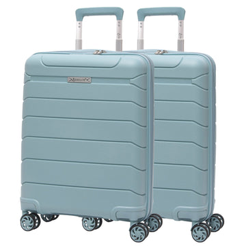 Aerolite 55x40x20/23cm Ryanair Priority Max Size Expandable Cabin Suitcase, Also Fits Wizz Air Priority, Lightweight PP Hard Shell Carry-On with 4 Spinner Wheels & TSA Lock (x2) – Sage